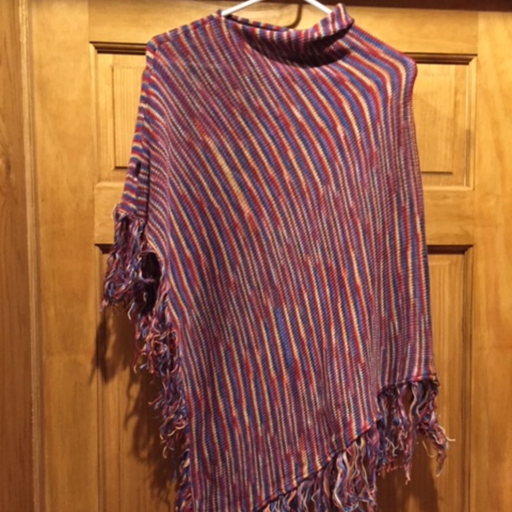Suss Asymmetrical Knit Poncho